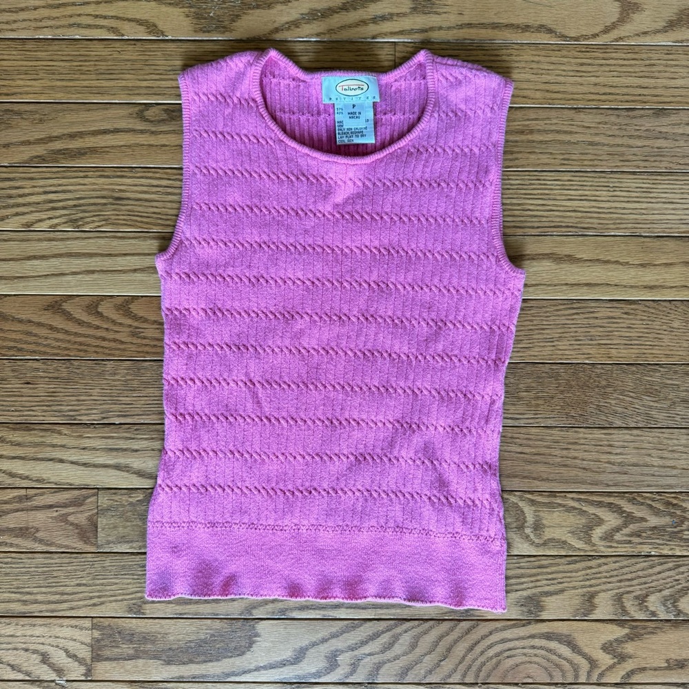 Talbots Pink Ribbed Sleeveless Tank Top